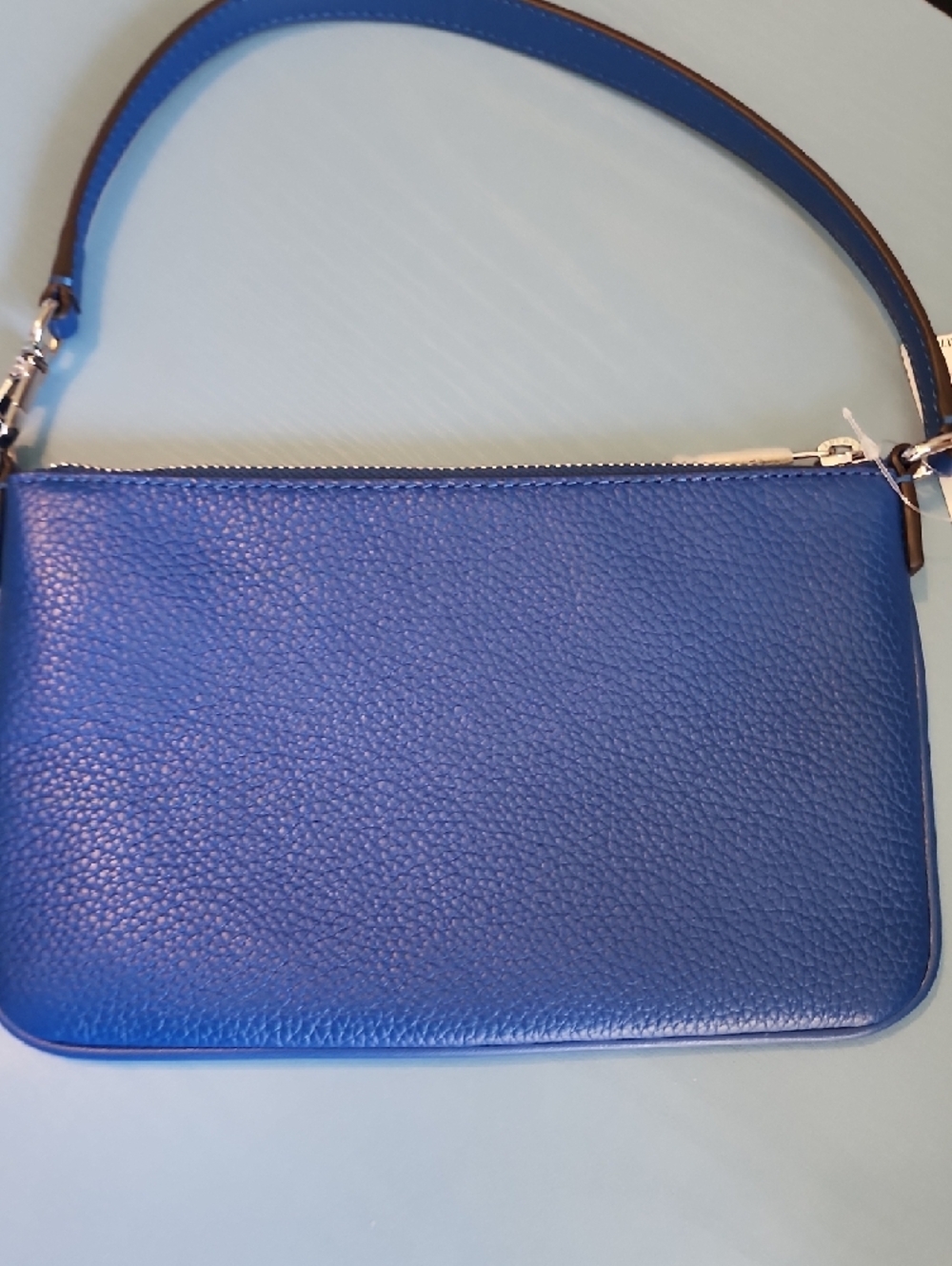 Michael Kors Cobalt Blue Pebbled Leather Wristlet with Strap New 9×6 - Picture 5 of 9